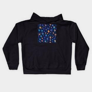 Seamless Patterns of Planets and Stars Kids Hoodie